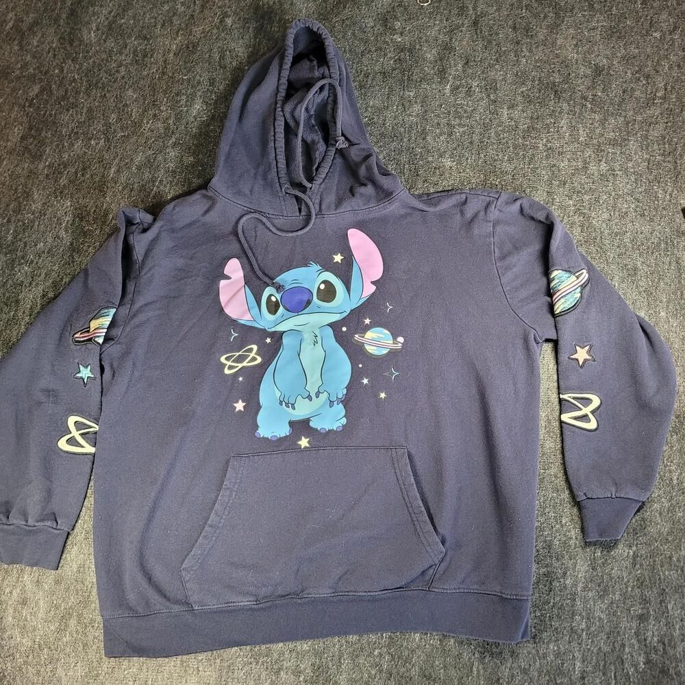 Disney Women's Navy and Blue Hoodie